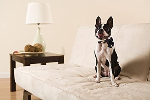 Unique Style Paws Silk Black Color Adjustable Durable Wedding Bow Tie Collar for X-Large Dogs