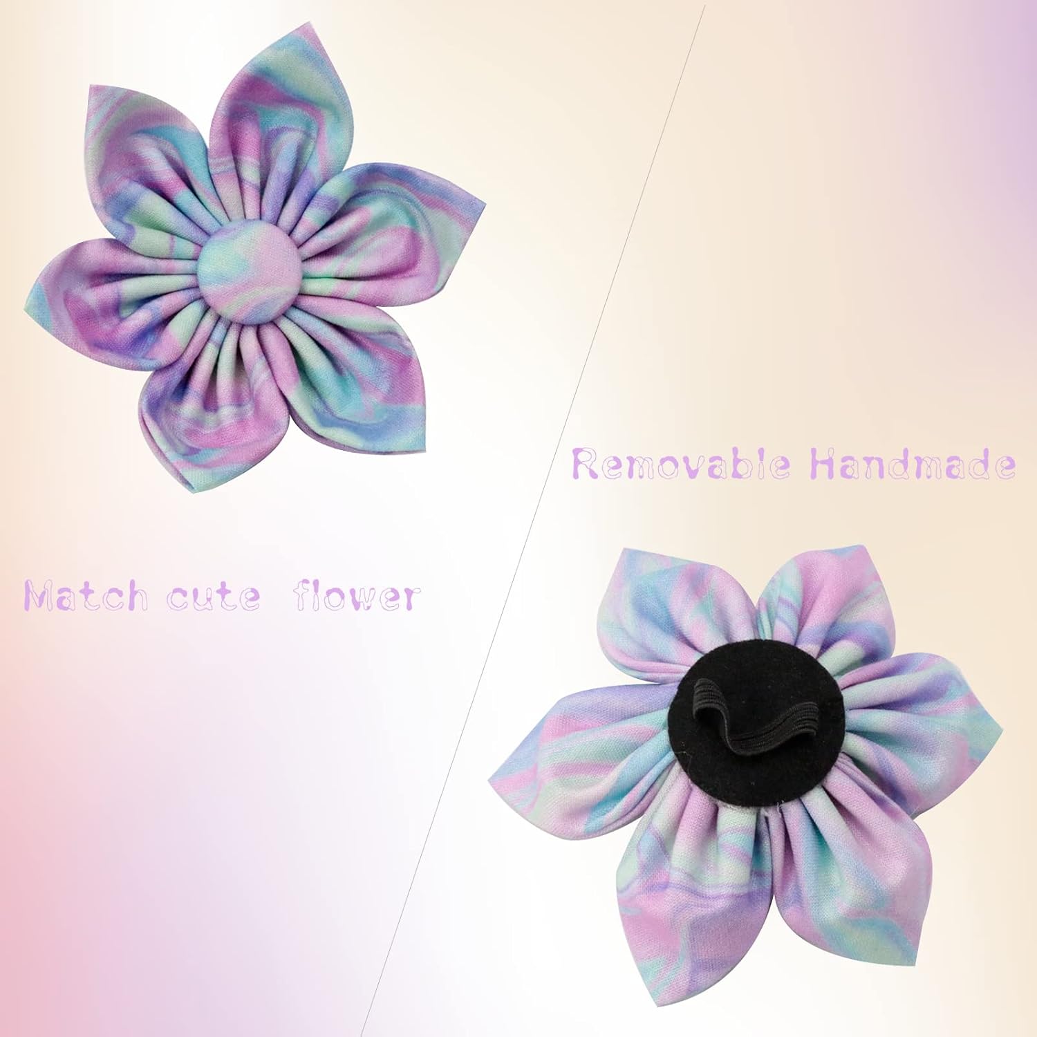 Unique style paws Dog Collar with Flower, Adjustable Dog Collar Flower Pattern, Durable Pet Collar for Small Medium Large Dogs