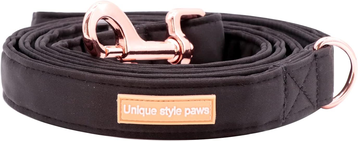 Unique style paws Silk Dog Leash Durable Dog Leashes with Welded D-Ring Comfortable Handle for Small Medium Large Dogs Z-Mystery Black