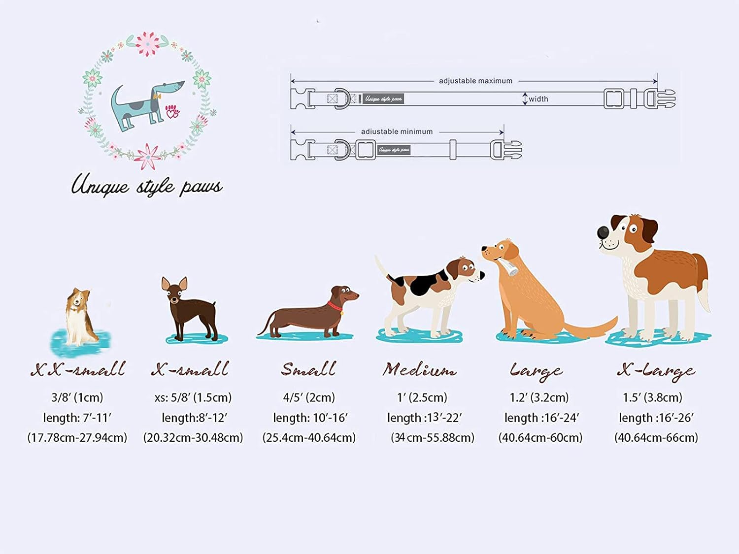 Unique Style Paws Valentiene's Day Dog Collar with Flower Heart Print Cotton Dog Collars Collar for Small Medium Large Dogs New