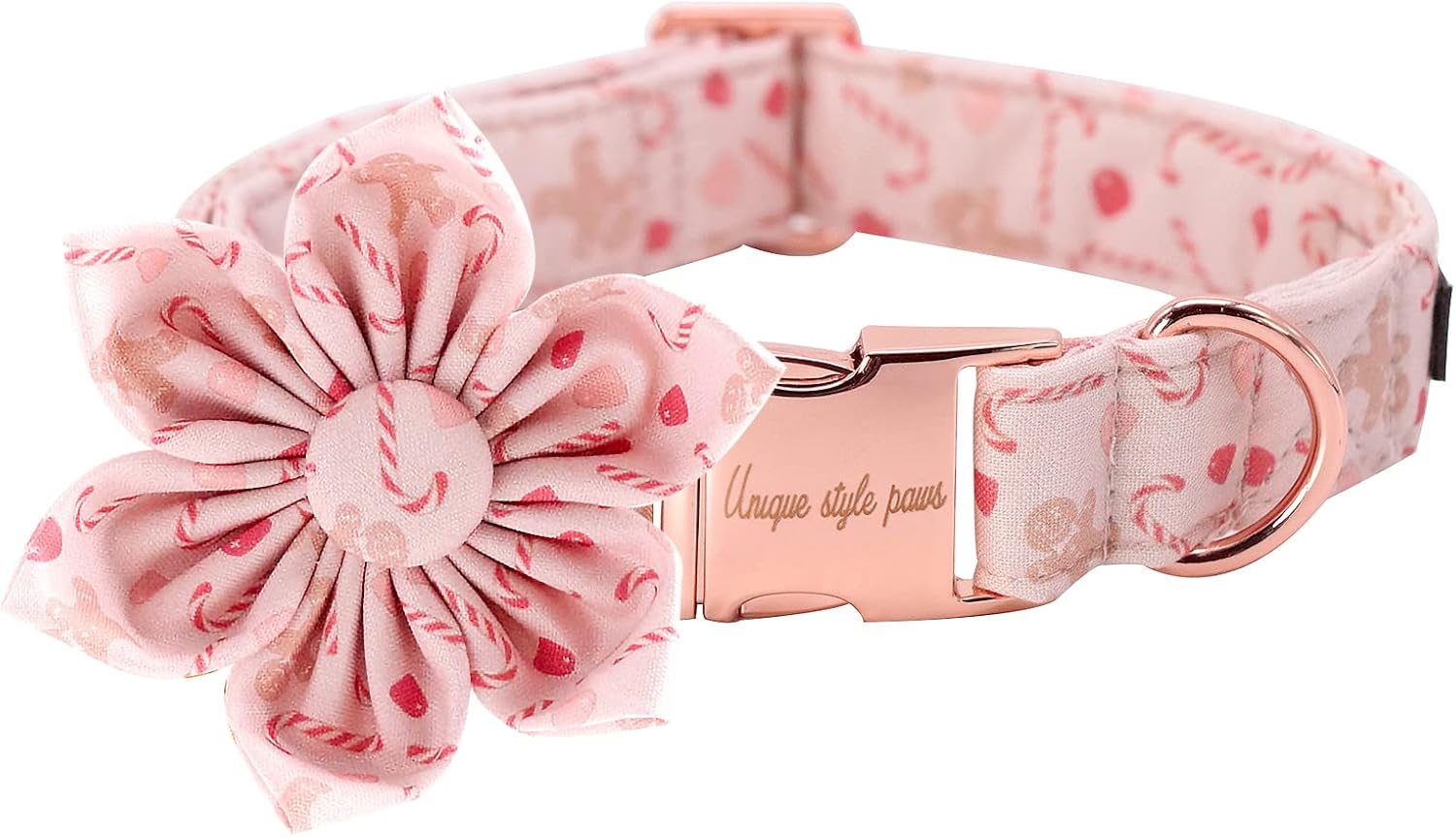 Unique style paws Dog Collar with Flower, Christmas Dog Collar, Adjustable Dog Collar Flower Pattern Durable Pet Collar for Small Medium Large Dogs