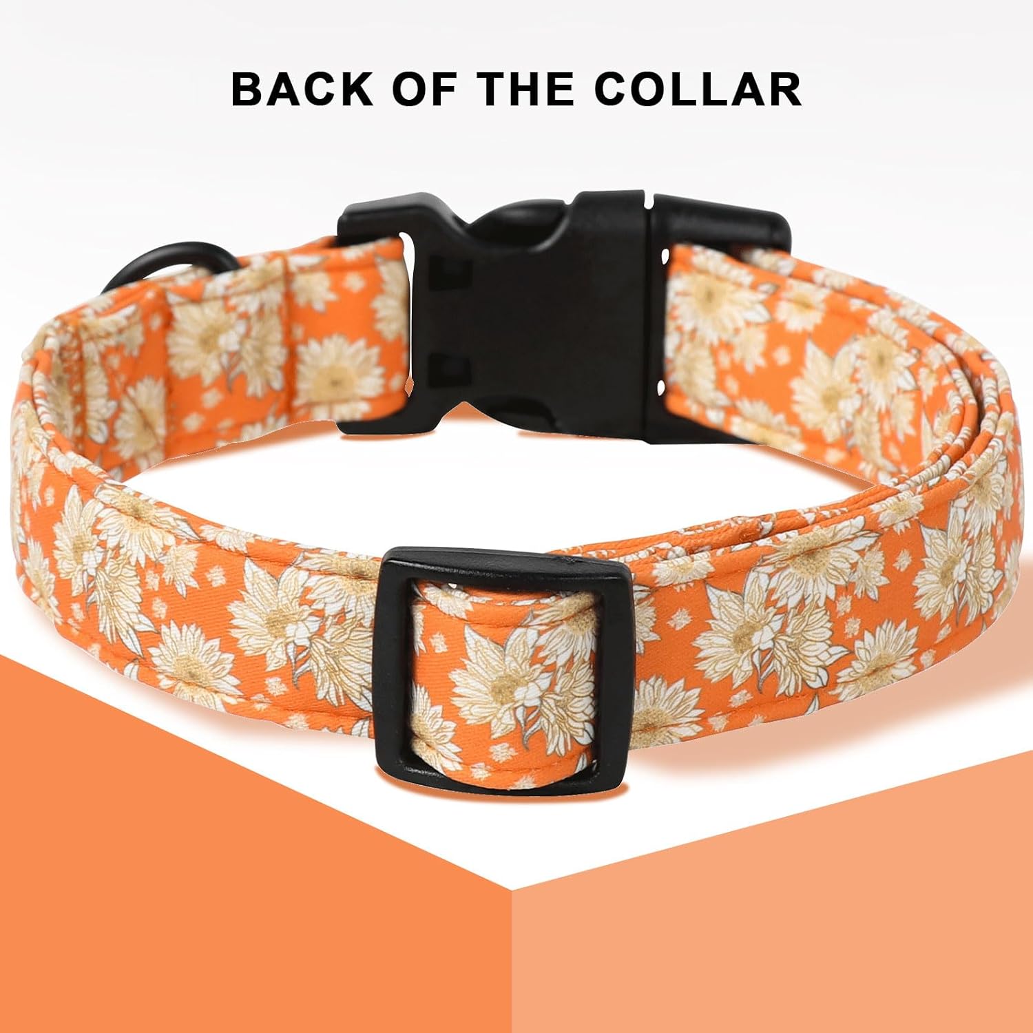 Fall Dog Collar, Unique Style Paws Floral Dog Collar with a Cute Sunflower Pendant, Fancy Pet Gift for Holiday, Suitable for Small, Medium, Large Boy Girl Dogs