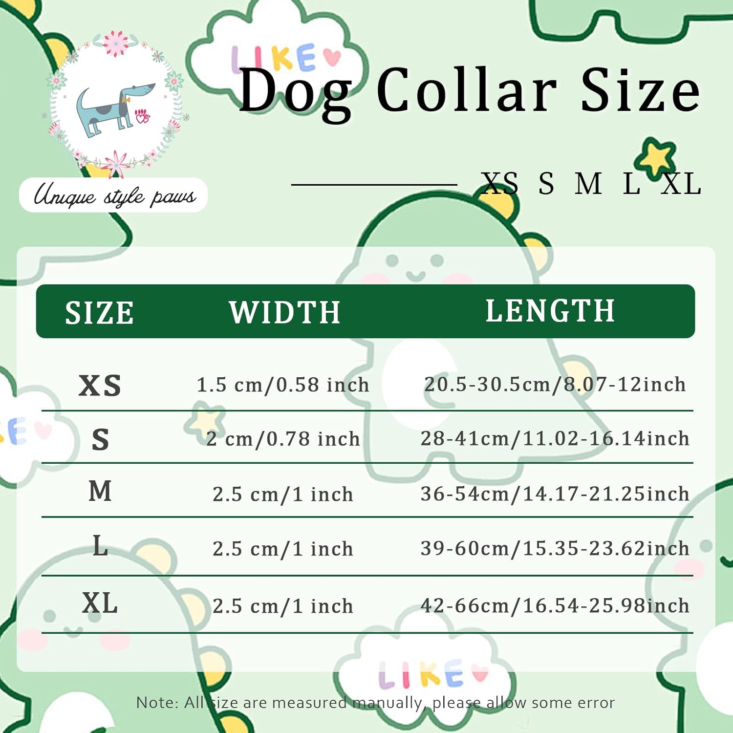 Dinosaur Dog Collar,Unique Style Paws Summer Dog Collars Comfortable Cotton Puppy Collars with Adjustable Buckle Cute Dinosaur Print Dogs Accessories for Small Medium Large Puppys