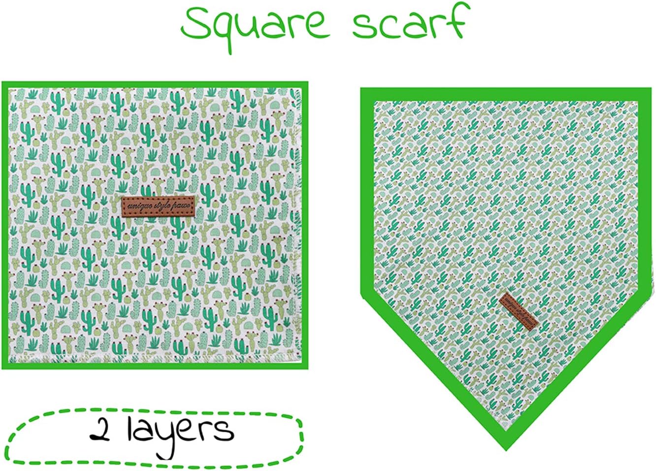 Unique style paws 1PCS Dog Bandanas Washable Cotton Square Bibs Sarf, Adjustable Dog Kerchief for Small Medium Large Dogs and Cats-L