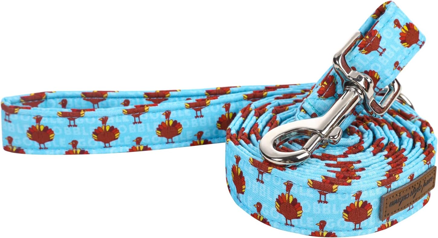 Unique style paws Thanksgiving Dog Leash with Soft & Comfy Handle Durable Dog Traction Rope for Dogs and Cats-Turkey-S