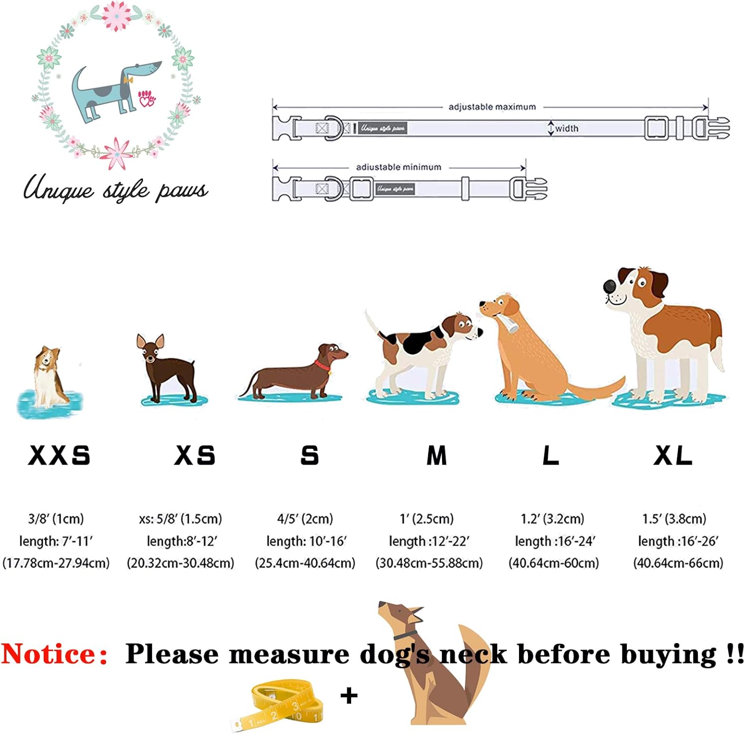 Unique style paws Valentine's Day Dog Collar with Bow Tie Black & Red Heart Puppy Collar Best Gothic Style Gift for Small Medium Large Boys Girls-XL