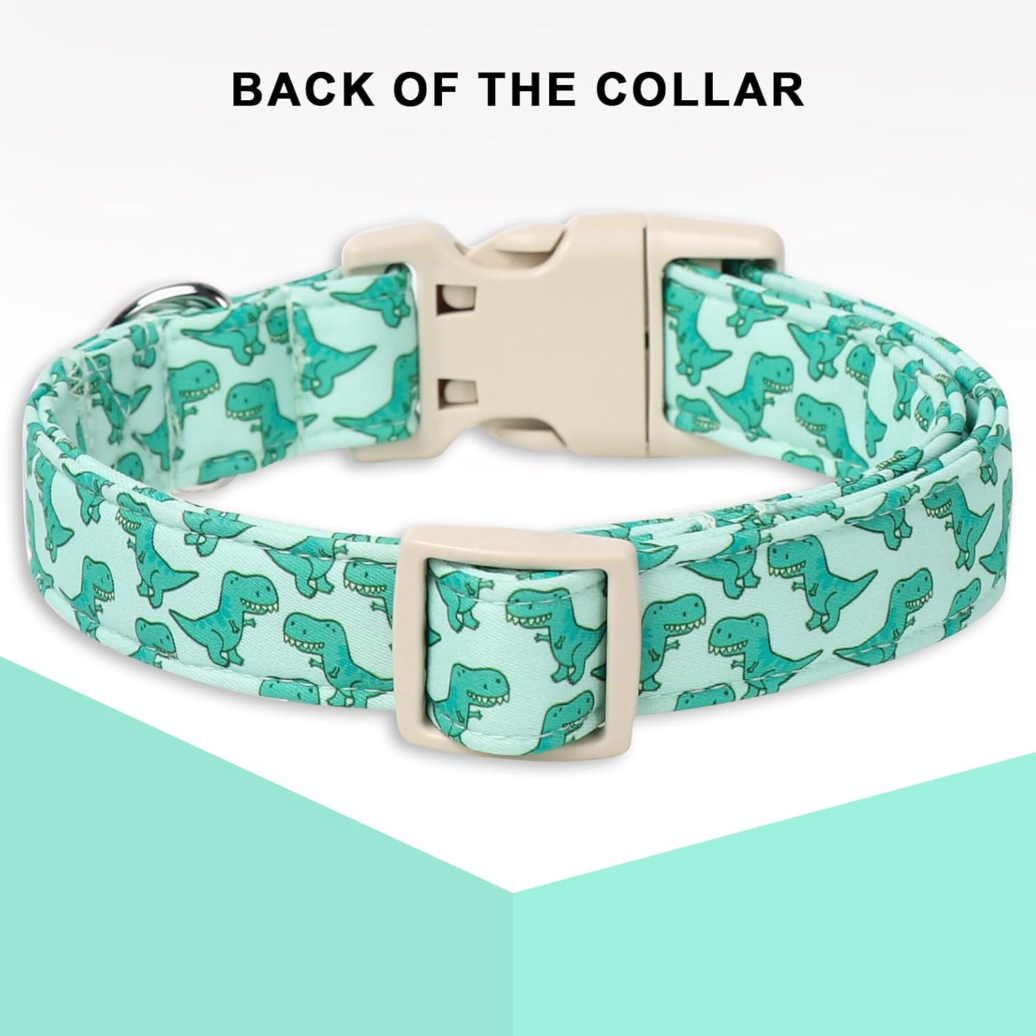Dinosaur Dog Collar,Unique Style Paws Summer Dog Collars Comfortable Cotton Puppy Collars with Adjustable Buckle Cute Dinosaur Print Dogs Accessories for Small Medium Large Puppys