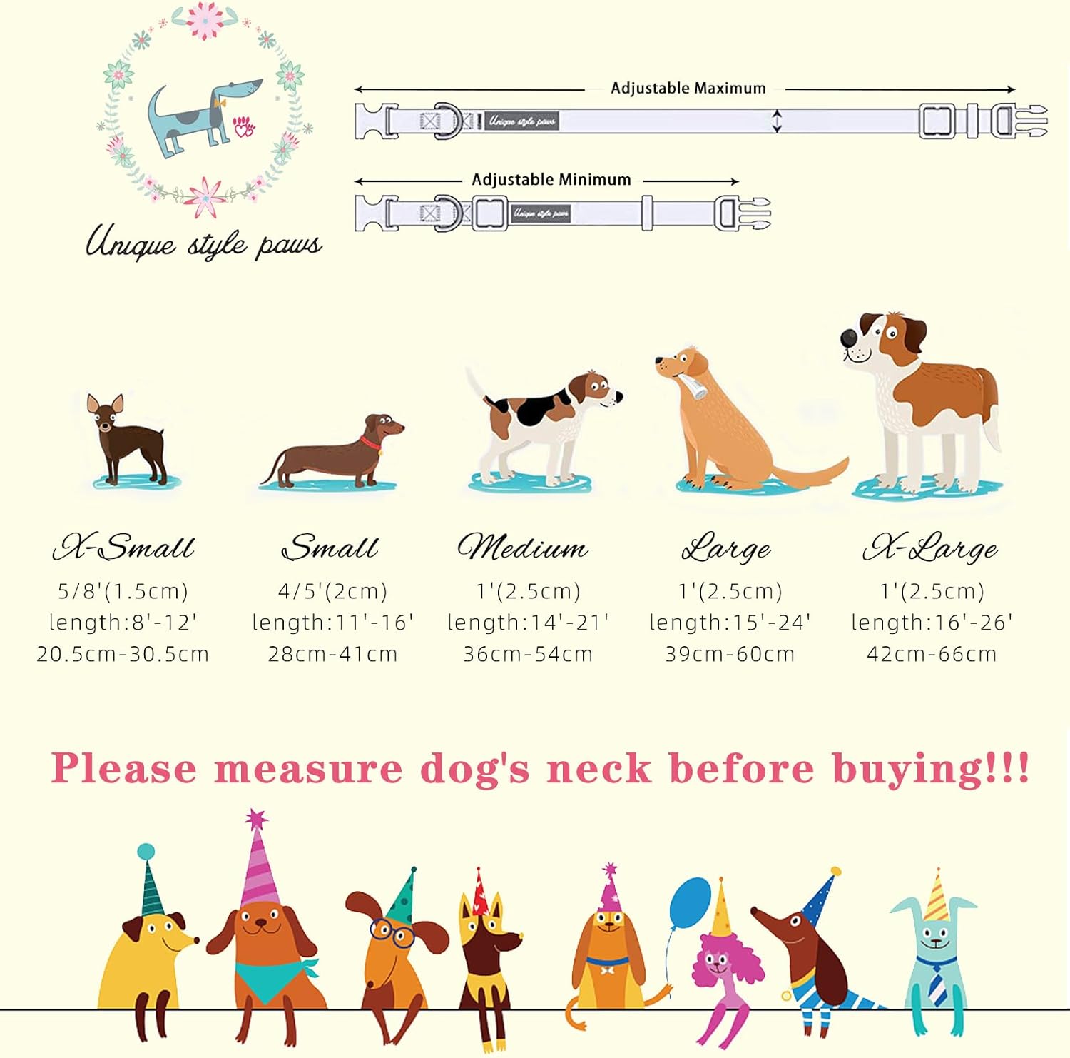 Unique Style Paws Valentine Dog Collar Plastic Buckle with Pendant Beige Colorful Heart Cotton Puppy Collars for Small Medium Large Dogs