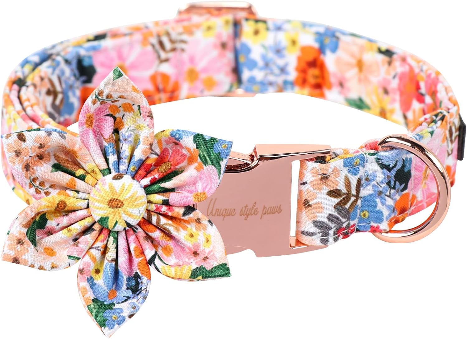 Unique style paws Cartoon Dog Collar with Bow Spring Summer Puppy Collar with Flower for Small Medium Large Boys Girls Dogs