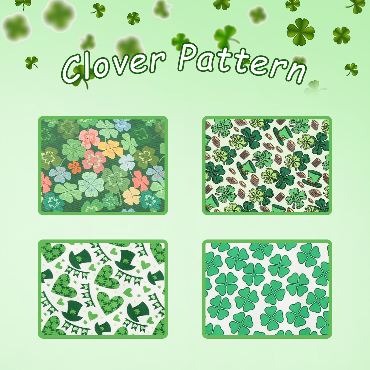 Unique Style Paws Dog St. Pat Bandanas 2Pcs Washable Cotton Triangle Green Clover Magic Hat Dog Scarfs for Small Medium Large Dogs and Cats