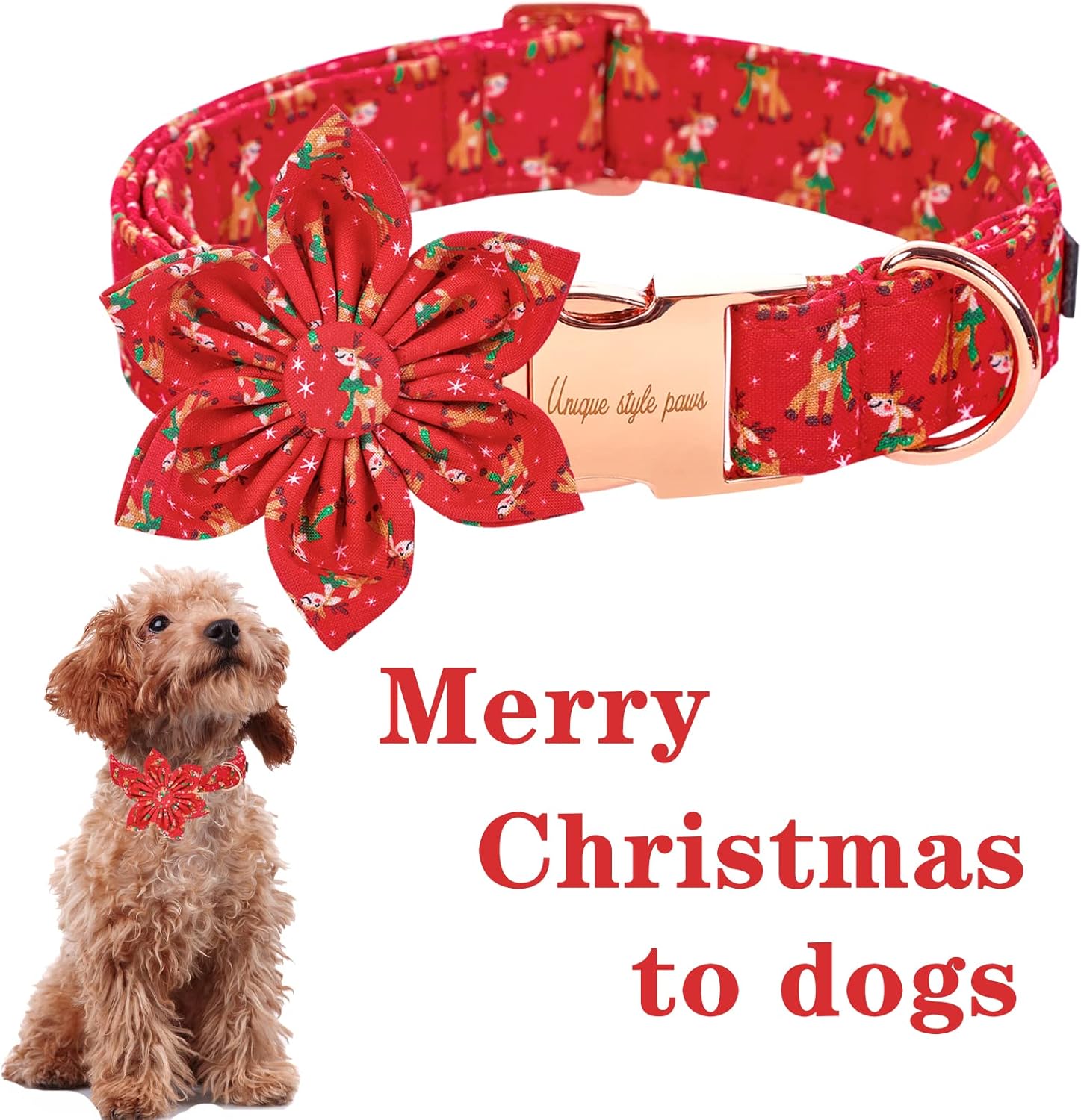 Unique style paws Cotton Dog Collar with Bow Puppy Collar with Red White Round Dot for Small Medium Large Boys Girls Dogs