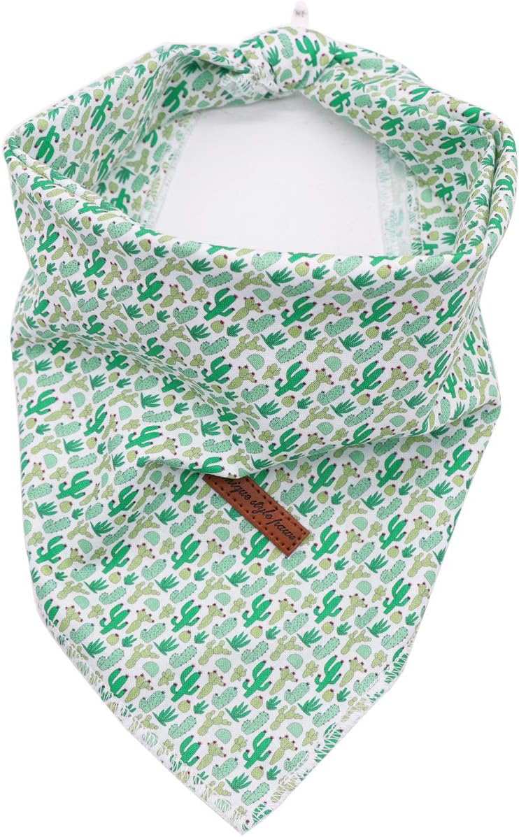 Unique style paws 1PCS Dog Bandanas Washable Cotton Square Bibs Sarf, Adjustable Dog Kerchief for Small Medium Large Dogs and Cats-L