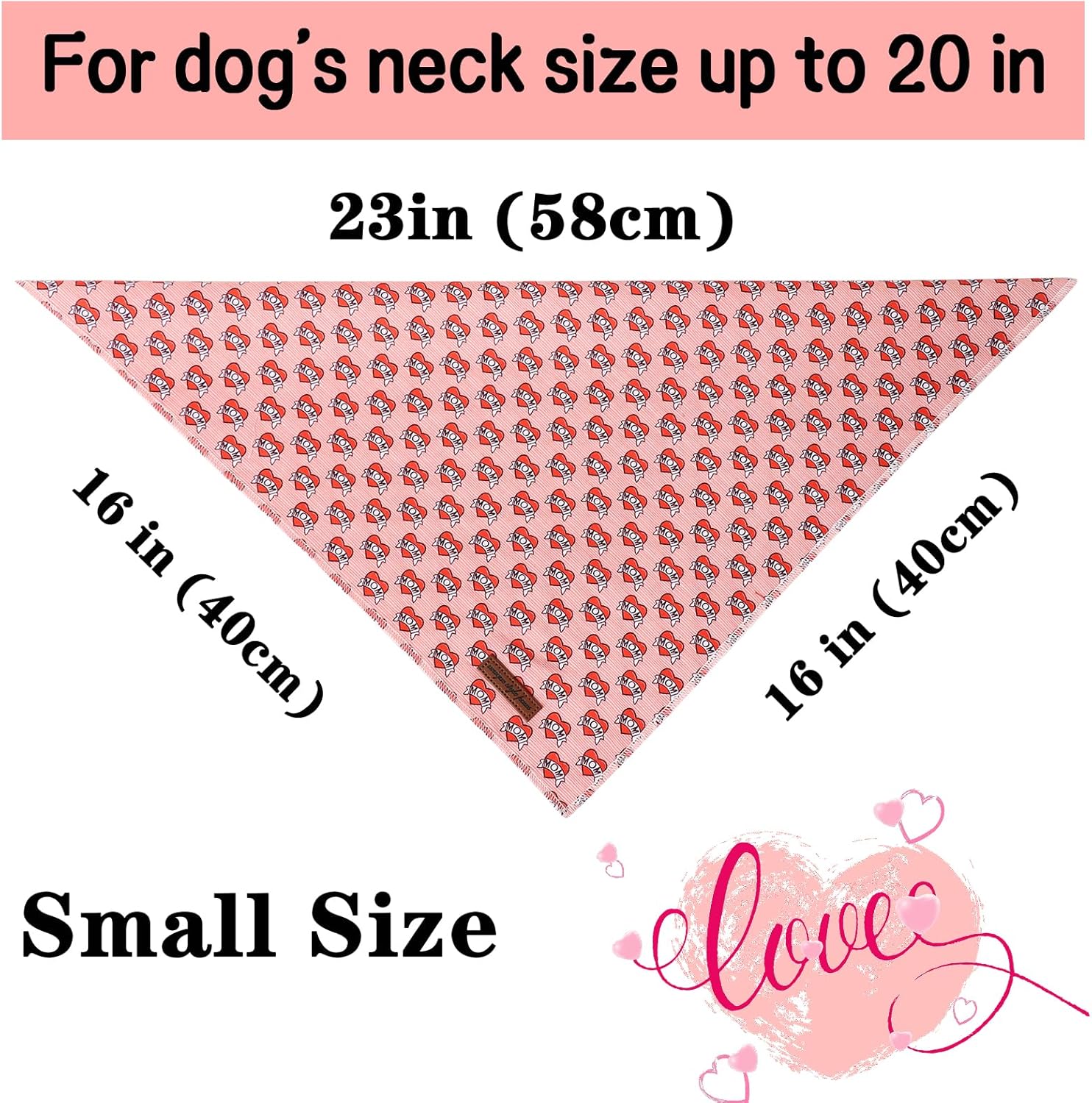 Unique Style Paws Valentiene's Day Dog Bandana Heart Print Cotton Dog Bandanas Bandana for Small Medium Large Dogs New
