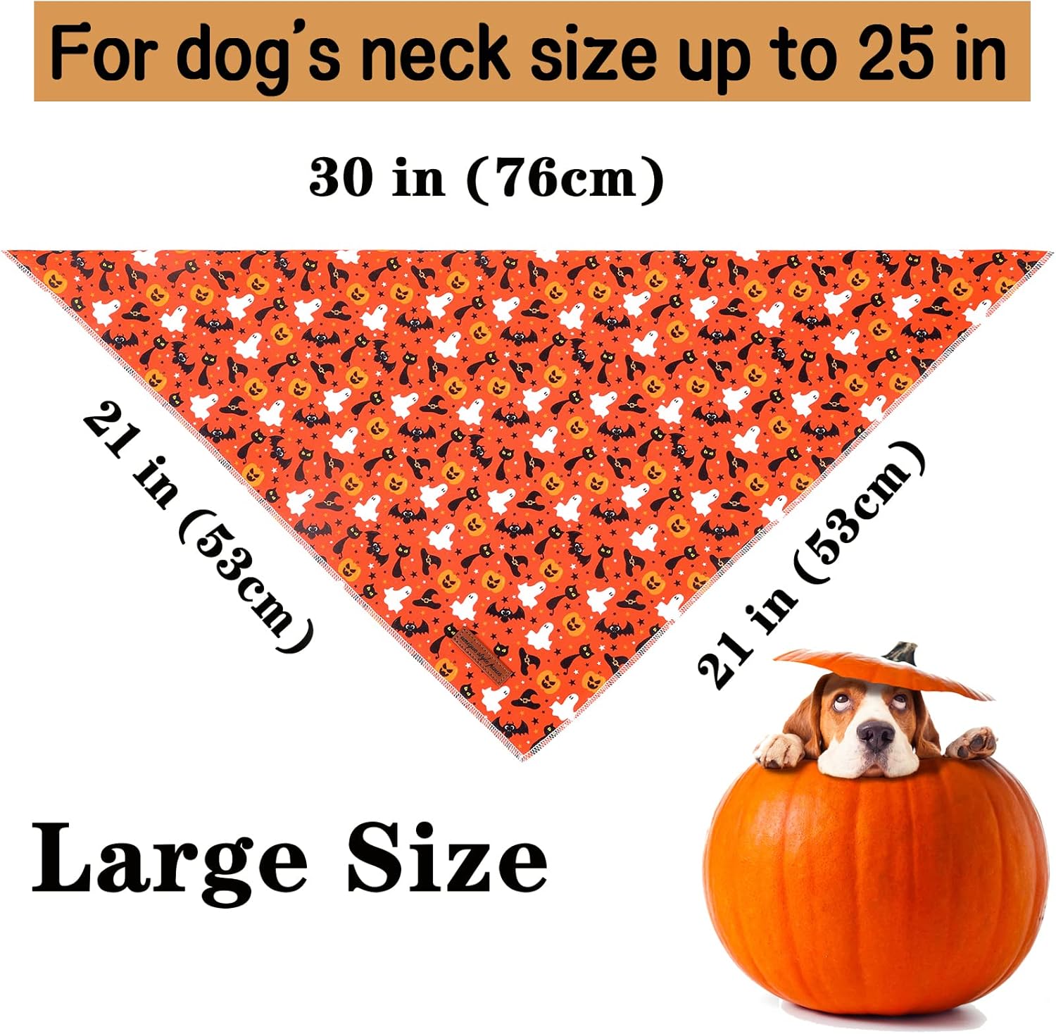 Unique style paws Halloween Dog Bandanas 1PC Cotton Washable Triangle Dog Scarfs for Small Medium Large Dogs and Cats-L