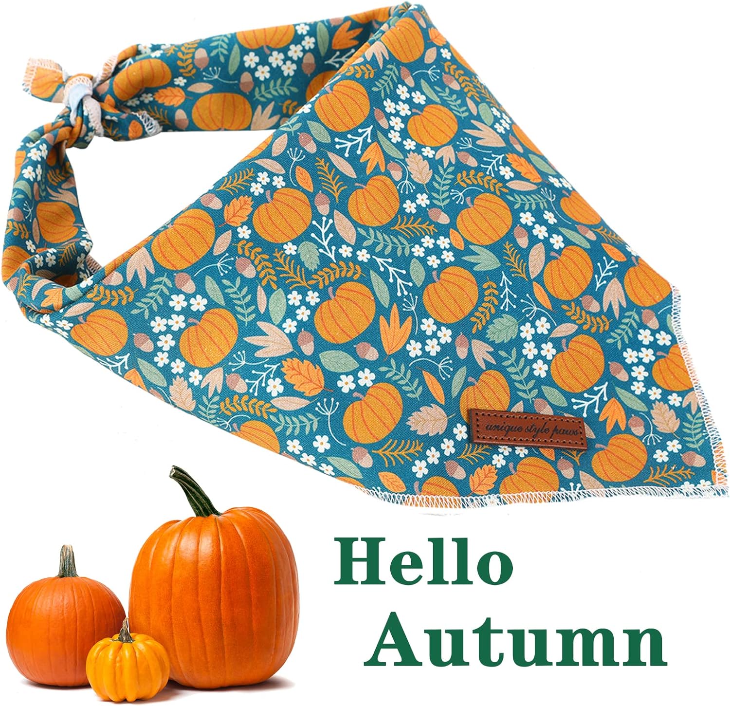 Unique style paws Halloween Dog Bandanas 1PC Cotton Washable Triangle Pumpkin Dog Scarfs for Small Medium Large Dogs and Cats-L