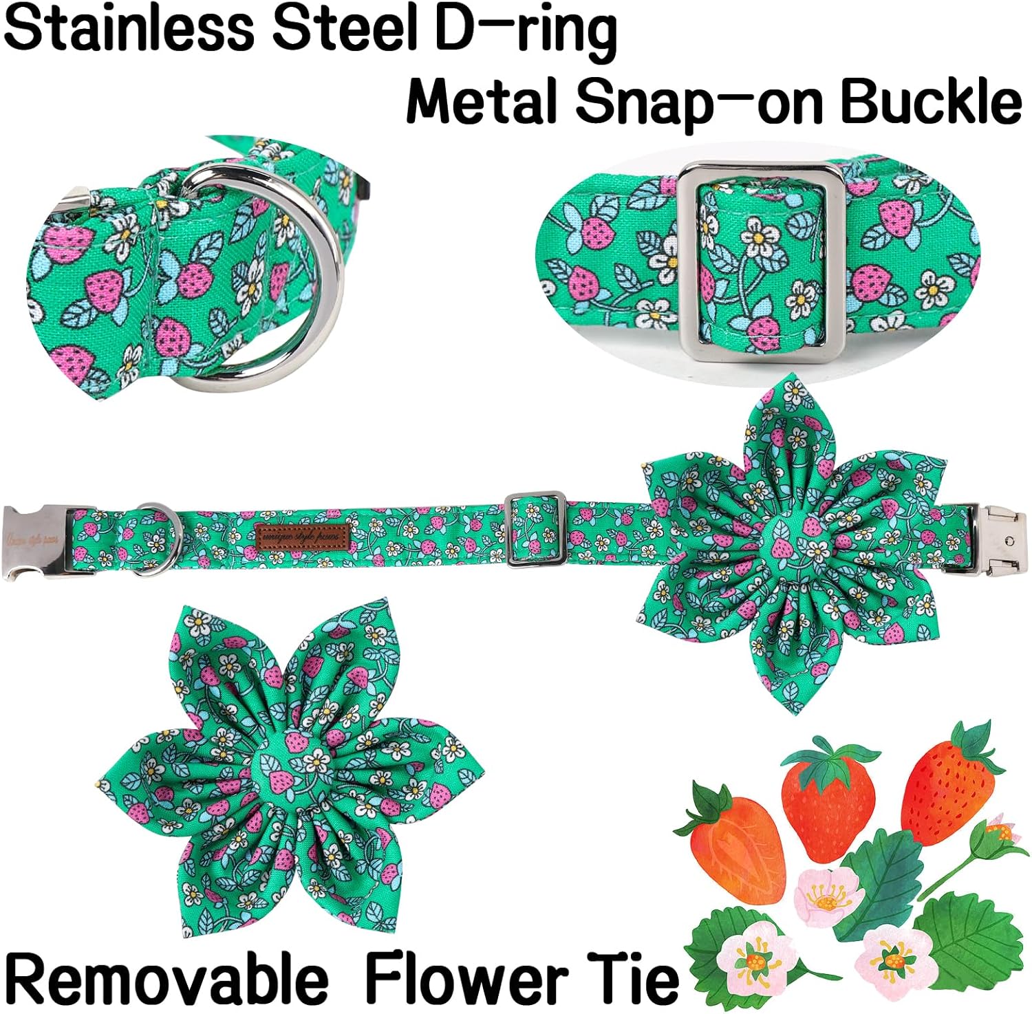 Unique style paws Cartoon Dog Collar with Bow Spring Summer Puppy Collar with Flower for Small Medium Large Boys Girls Dogs