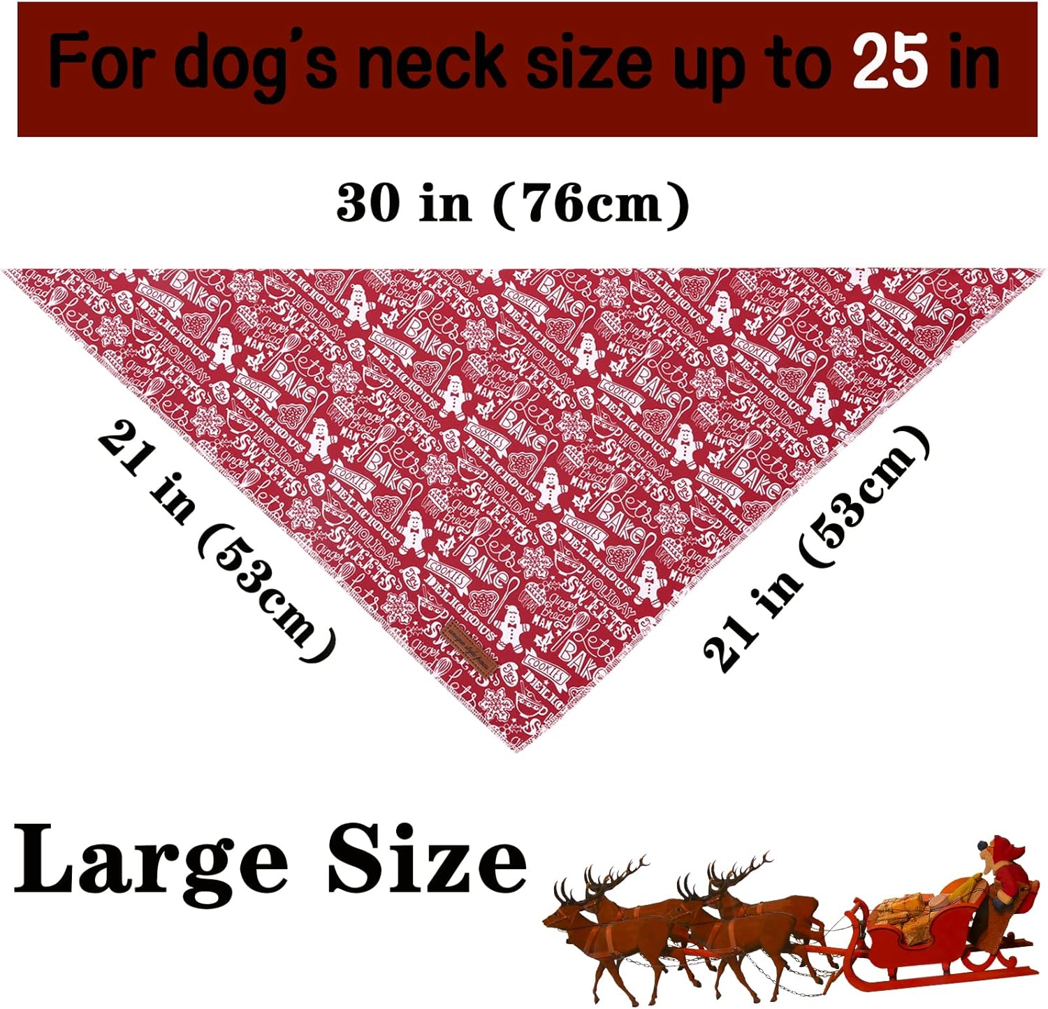 Unique style paws Christmas Dog Bandanas Cotton Winter Gingerbread Snowman Washable Triangle Dog Scarfs for Small Medium Large Dogs-L
