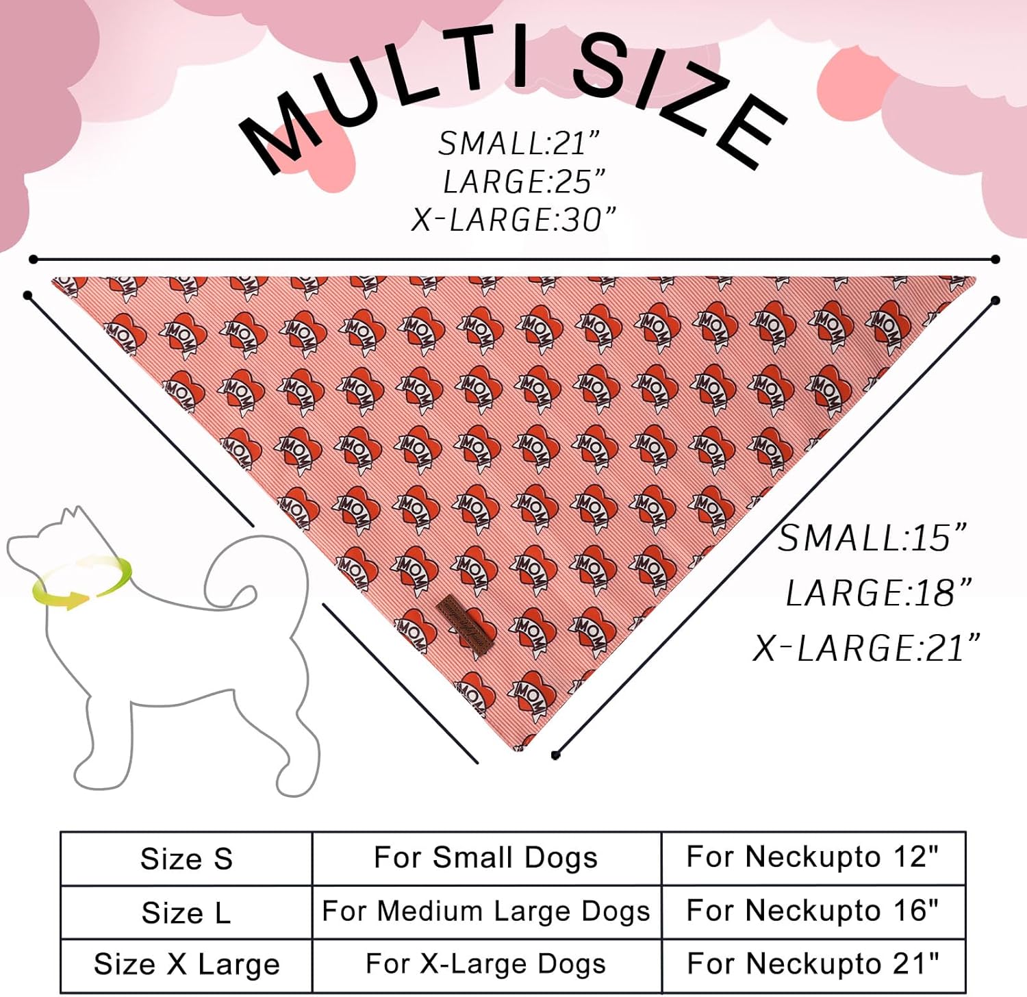 Unique Style Paws Dog Valentine's Day Bandanas 2Pcs Washable Cotton Triangle Love Heart Dog Scarfs for Small Medium Large Dogs and Cats