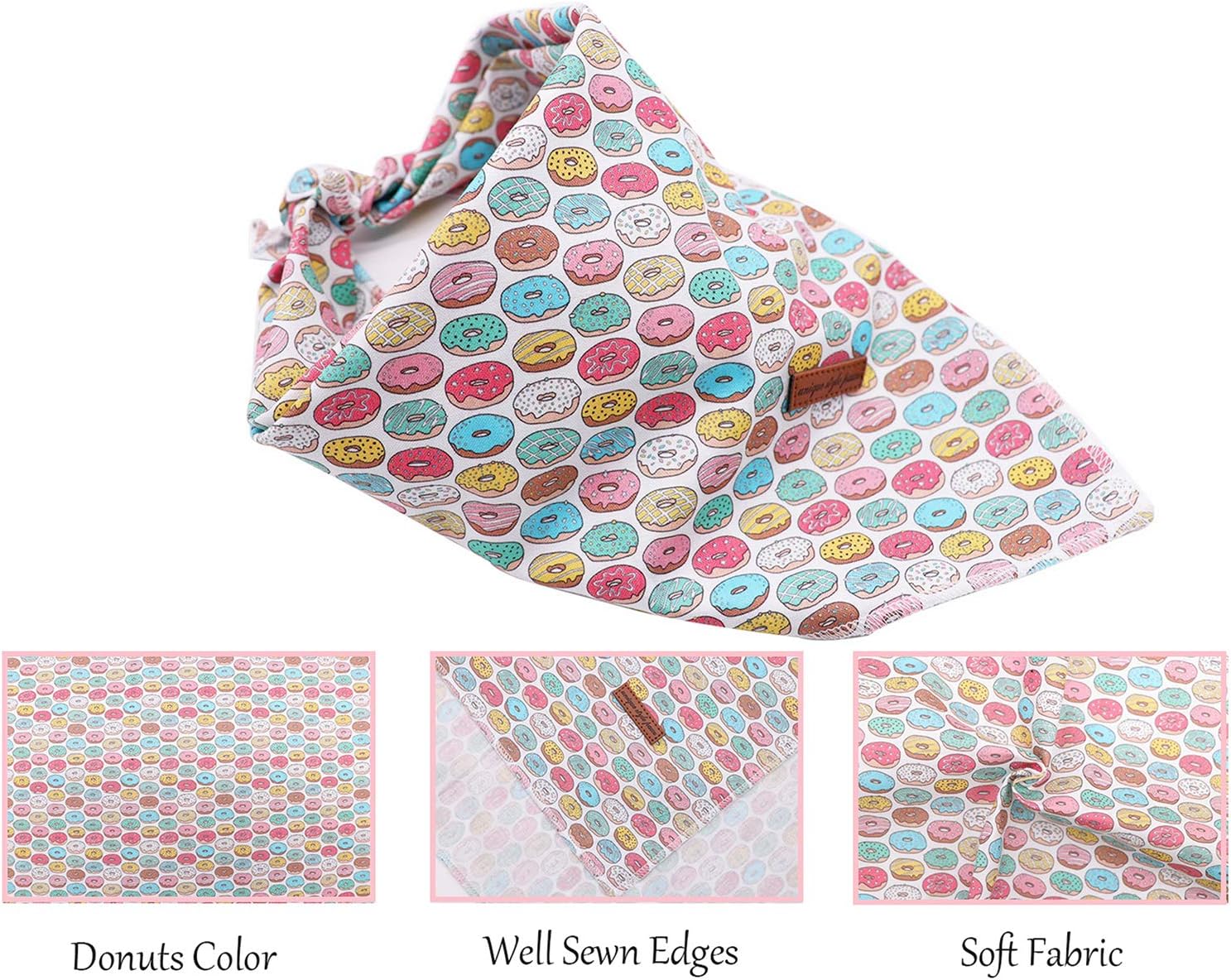 Unique style paws 1PCS Dog Bandanas Washable Cotton Square Bibs Sarf, Adjustable Dog Kerchief for Small Medium Large Dogs and Cats-L