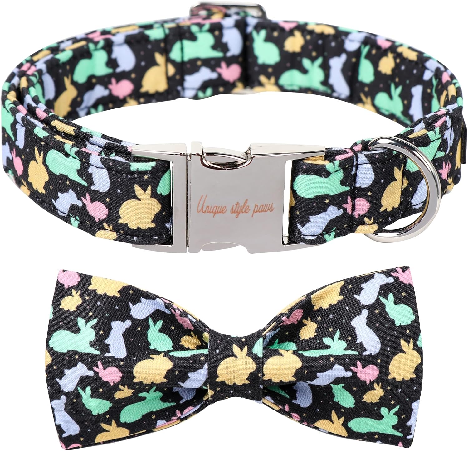 Unique style paws Easter Dog Collar with Bow Easter Eggs Chicken Collar with Flower for Small Medium Large Boys Girls Dogs