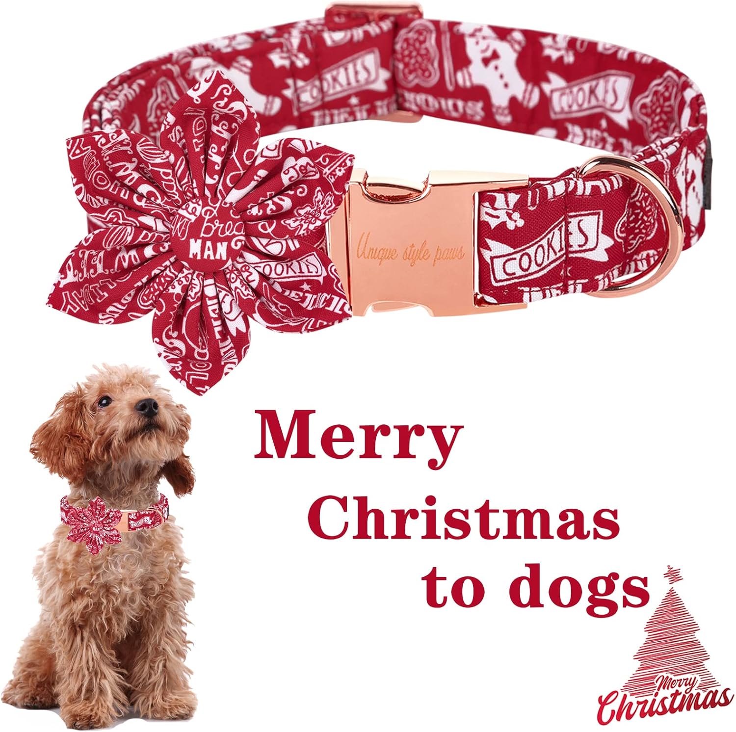 Unique style paws Cotton Dog Collar with Bow Puppy Collar with Green Flower for Small Medium Large Boys Girls Dogs