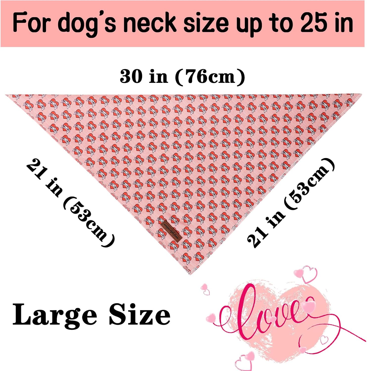 Unique Style Paws Valentiene's Day Dog Bandana Heart Print Cotton Dog Bandanas Bandana for Small Medium Large Dogs New