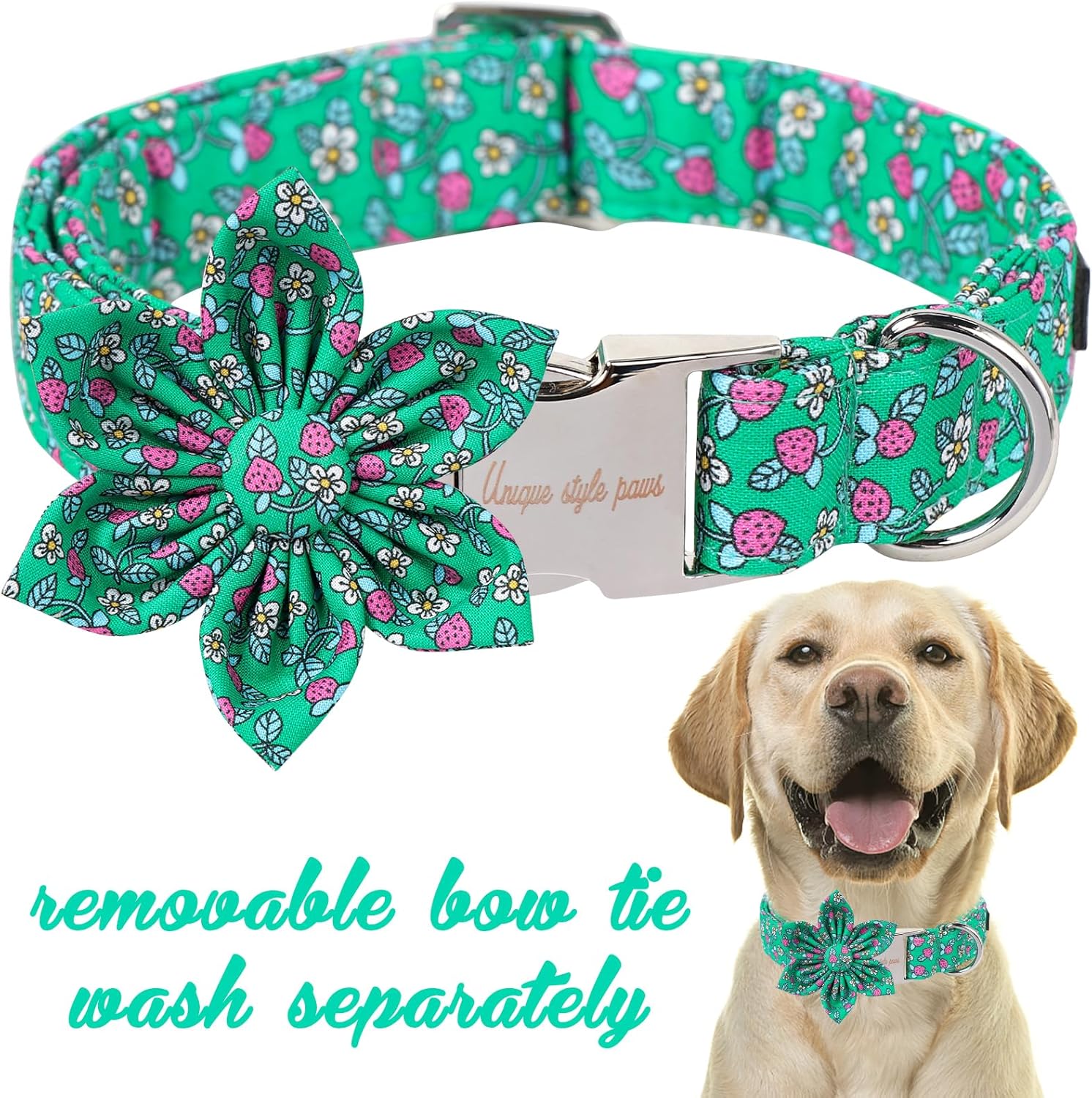 Unique style paws Cartoon Dog Collar with Bow Spring Summer Puppy Collar with Flower for Small Medium Large Boys Girls Dogs