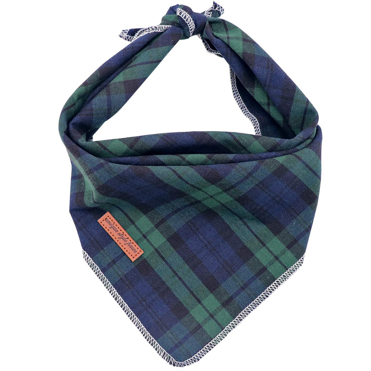 Unique Style Paws Dog Christmas Bandanas 1PC Washable Cotton Triangle Green Plaid Dog Scarfs for Small Medium Large Dogs and Cats