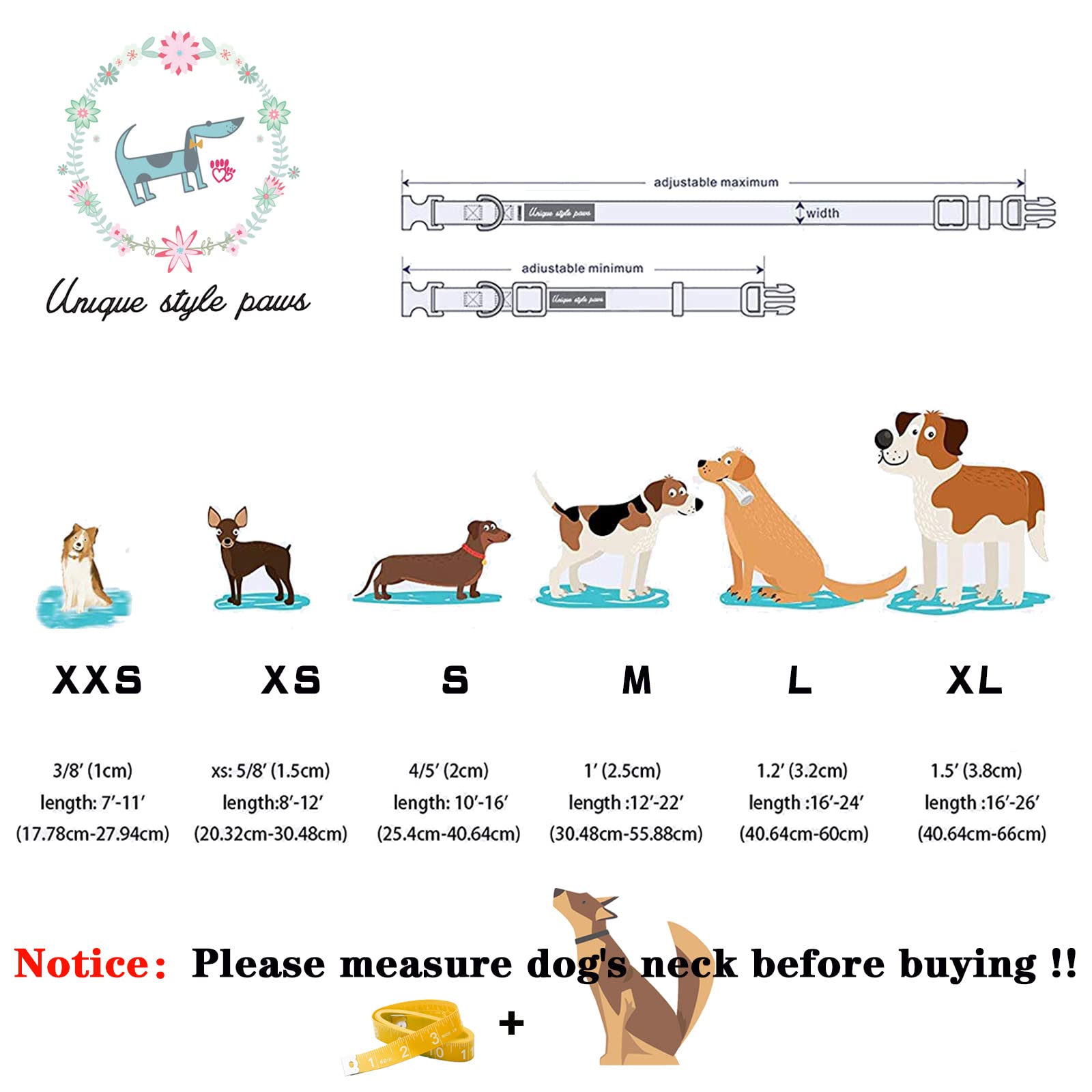 Unique style paws Christmas Dog Collar with Bow Tie Scottish Plaid Puppy Collar for Small Medium Large Dogs as Holiday Autumn Winter Gifts